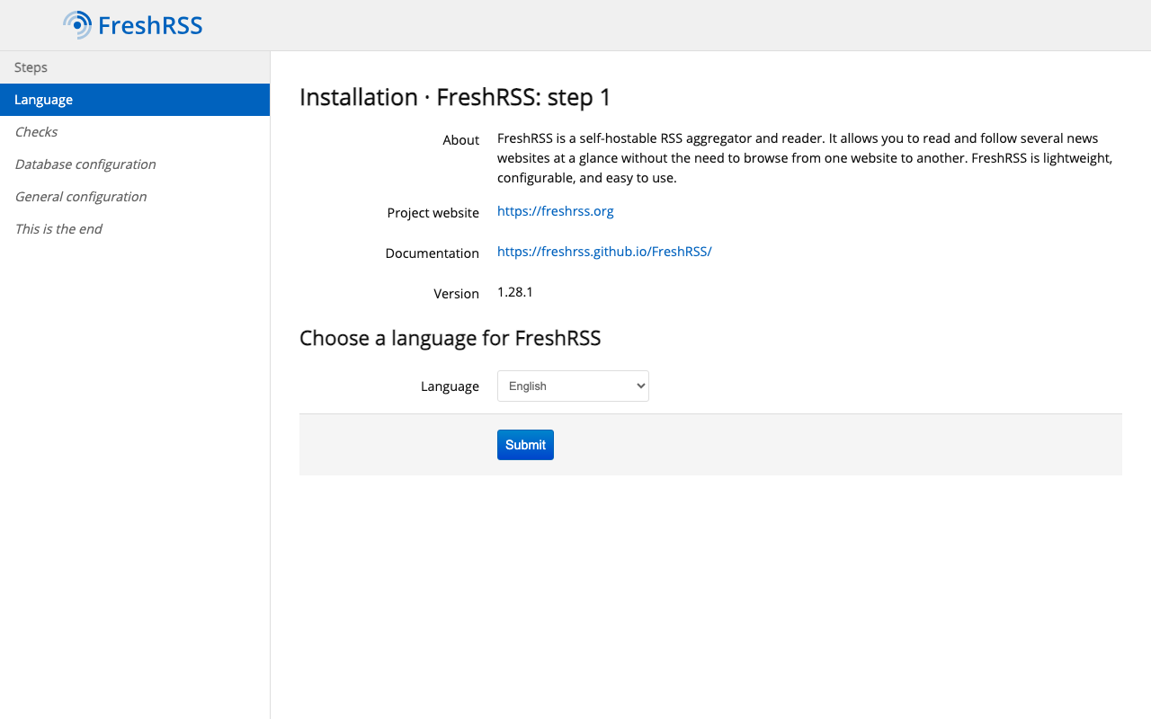 freshrss screenshot